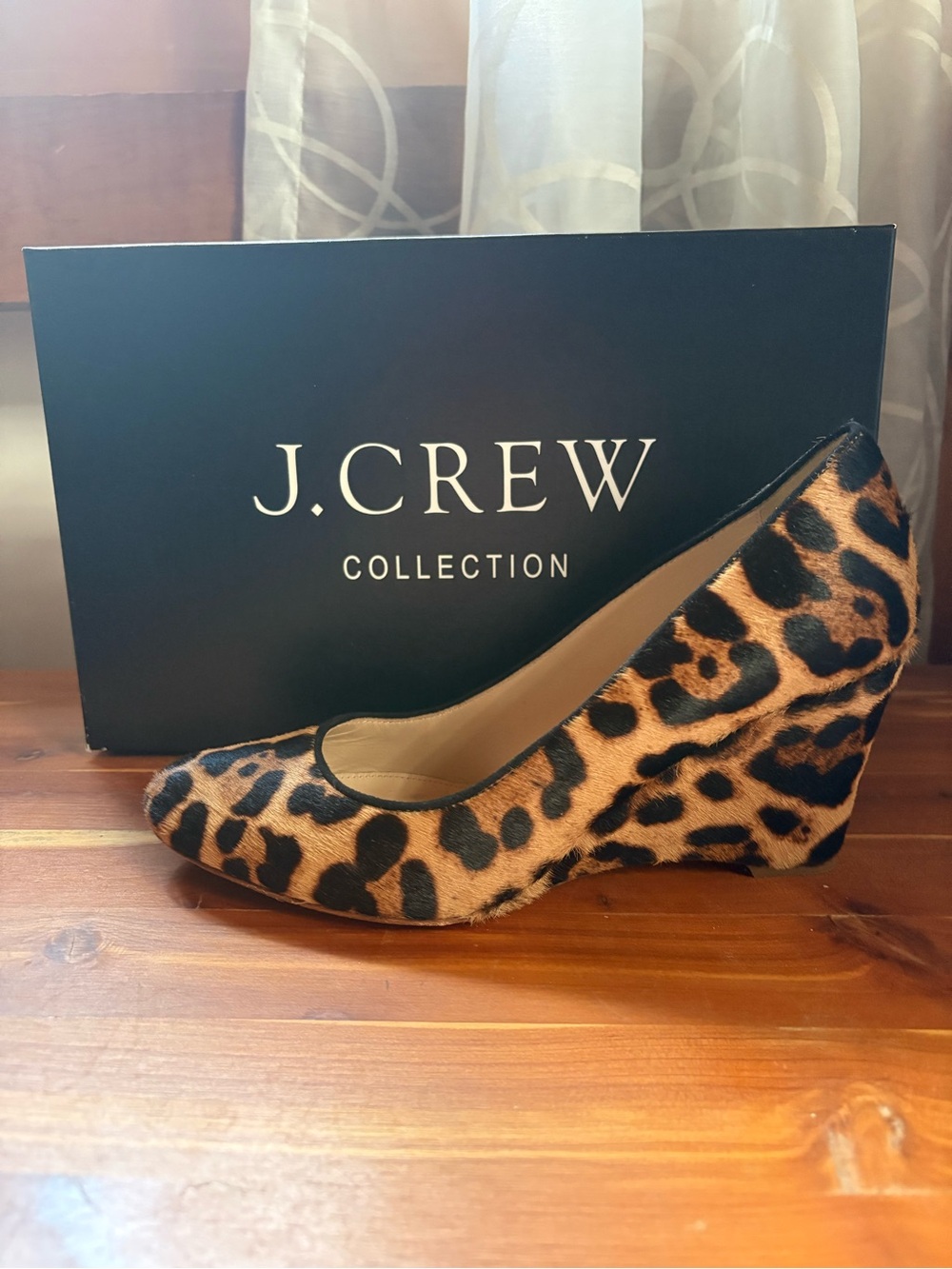 J. Crew Leopard-Print Wedge Pump - Brown and Black